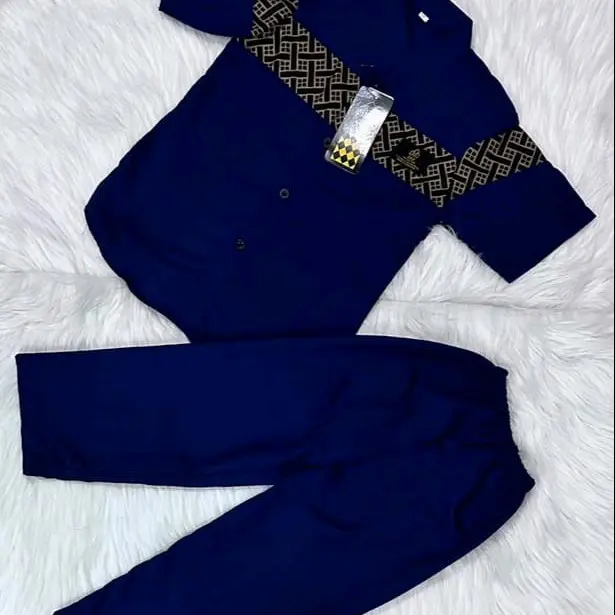 Setelan Baju Muslim Anak Laki-laki Promo Lebaran 2025 Hitam Putih - Koko Putih & Celana Hitam - Panjang 2