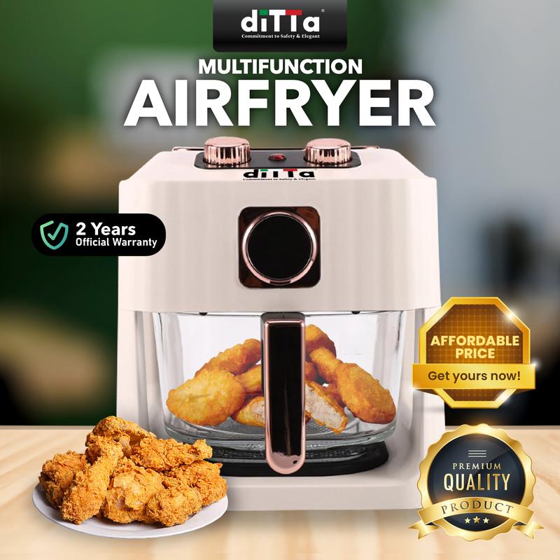 DITTA Air Fryers 1200W 8L Home Panoramic 360° Visual Window - TikTok ...