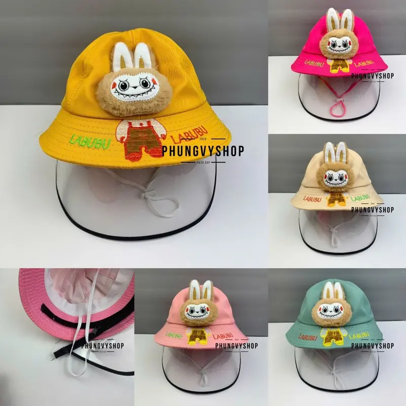 Có 2 Size 1-6 Tuổi_Mũ chống giọt bắn chắn gió bụi mưa bucket tai bèo vành phungvyshop-nón / Bo "KIẾNG" LABU TAI ĐỨNG/ 0