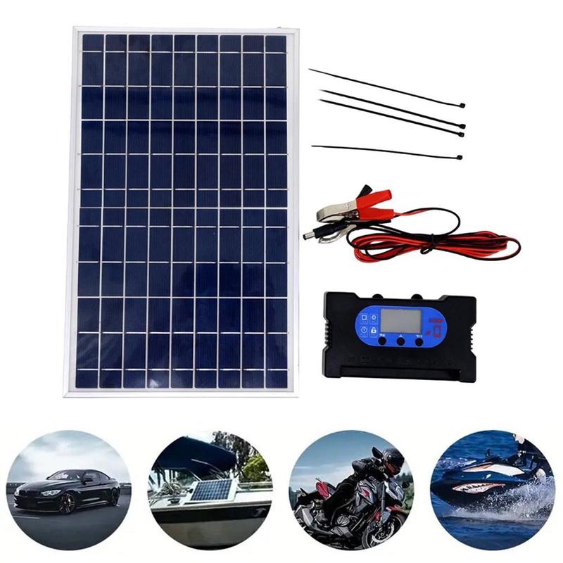 10W 12V/18V solar panel kit with Controller and crocodile  clip IP65 waterproof 8