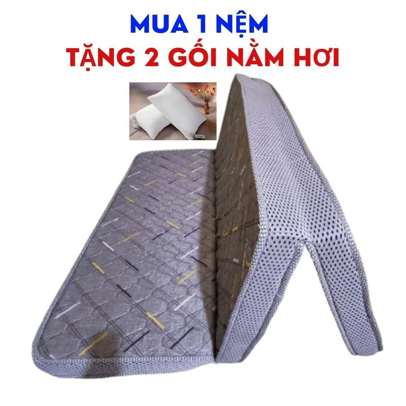  Nệm gấp3 1M6 X 2M X 10CM cao su tổng hợp MÀU XÁM 