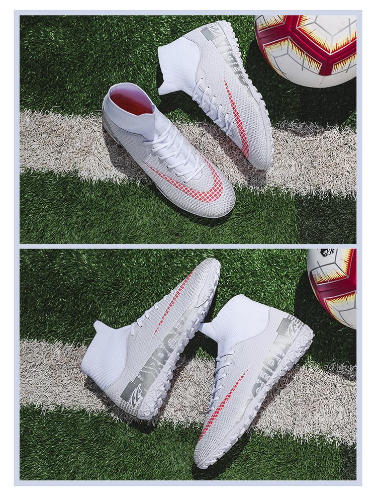 Product Introduction of Men's High Top Soccer Shoes Ronaldo Messi Assassin Long Spike Boots 7 Children's Students Teenagers Men's AG Broken Spike Training Shoes 21
