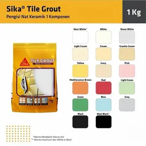 SIKA Tile Grout 1 KG Warna Lengkap | Pengisi Celah Nat Keramik Mosaik Granit | Semen Nat Anti Retak Putih Hitam Cream Biru