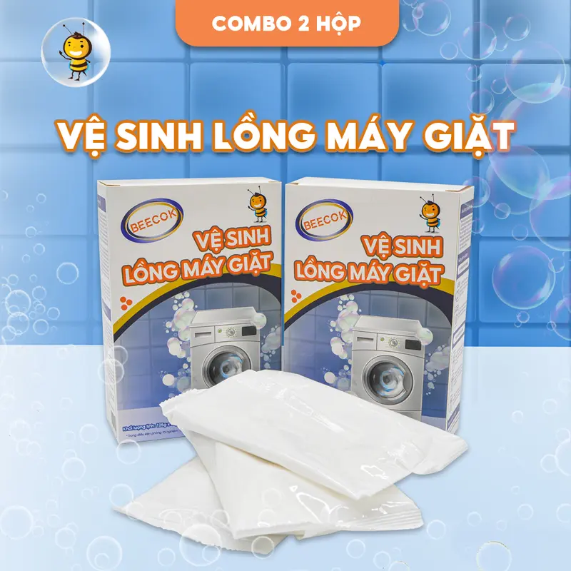Bột tẩy lồng máy giặt Beecok, giảm bám cặn, diệt khuẩn, khử mùi, làm Sạch, vệ sinh lồng giặt taylong  giat 5