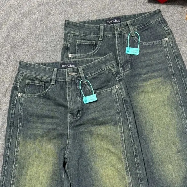 (S-2XL)HHCHOU-Quần Jean suông viền màu đậm trầm chất QC H5604 Nữ Women Pants | BigBuy360 - bigbuy360.vn