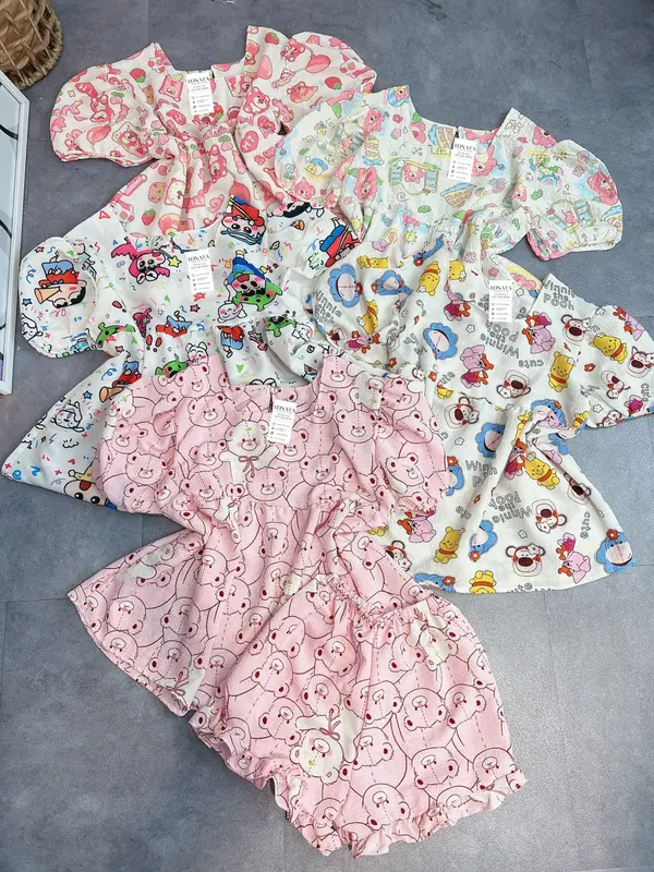 Set Đồ Bộ Nữ BabyDoll Họa Tiết Dễ Thương - Set Bộ Đồ Ngủ Nữ - Set Đồ Bộ Nữ Mặc Nhà BabyDoll Women Thun Quần Ngủ Top 1