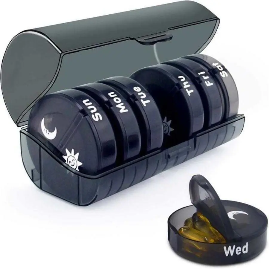 Weekly Pill Organizer, 7-day Large Capacity Pill & Vitamin Storage Box, Summer Essentials Portable Pill Box for Travel & Home Use, Organizer Storage