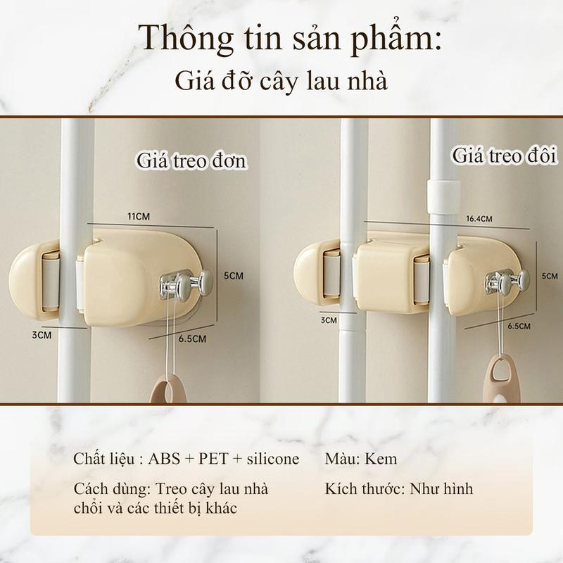 Giá Treo Chổi Và Cây Lau Nhà, Treo Tường, Có Móc Siêu Chắc Chắn, Chất Lượng Cao, Đa Năng, Móc Treo Tường 8