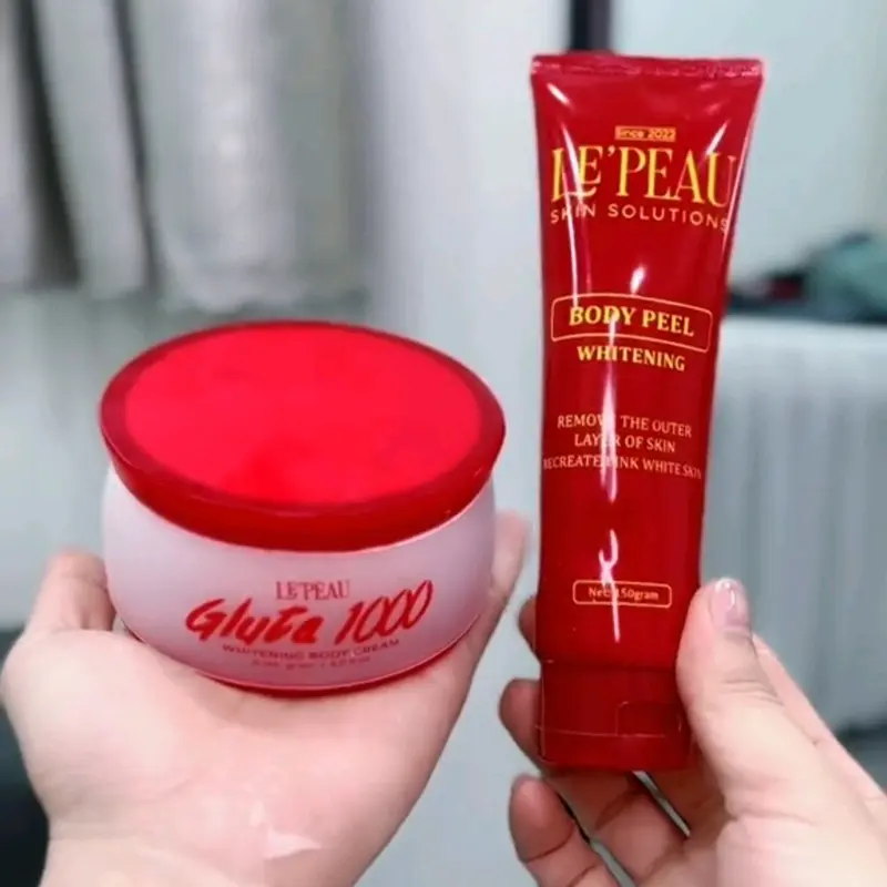 [ mua 1 tặng 1]Peel body tuýp 150g Le'peau (tặng 1 hủ kem dưỡng 145g GLUTA 1000) giúp loại bỏ lớp tế bào chết dưỡng kem body nhanh thấm, hỗ trợ giúp mờ thâm body 1
