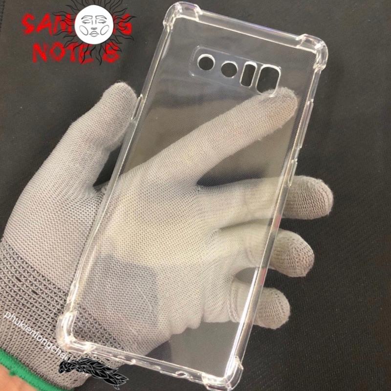 Ốp Lưng Samsung Note 8 Dẻo Trong Suốt Chống Sốc Có Gù Bảo Vệ 4 Gốc