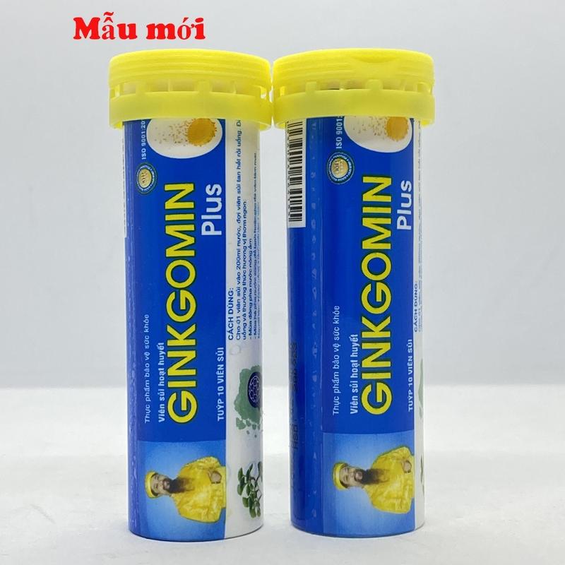 [COMBO 10 TUÝP] Sủi bổ não Ginkgomin Plus -Giúp hoạt huyết , tăng cường lưu thông máu lên  não , rối loạn tiền đình -10V ginkgo  biloba
