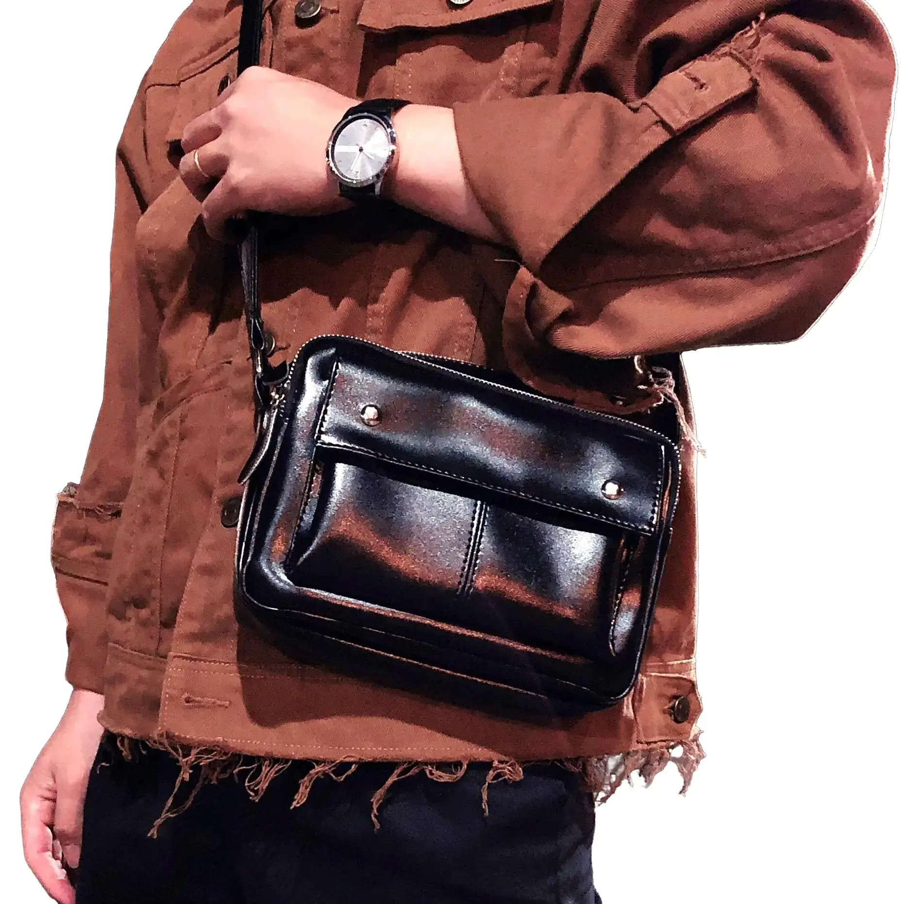 TÚI ĐEO CHÉO UNISEX MESSBAG DA PU Self-Design Three Đeo Vai Nhung