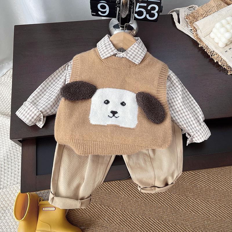 Product Introduction of Quần Áo Mùa Thu Cho Em Bé Bộ Đồ Mới, Áo Len Thời Trang Bé Trai Hoạt Hình, Áo Vest, Ba Mảnh, Thích Hợp Cho Mùa Xuân Và Mùa Thu, Được Thu Thập Bởi 2544 Người, Cao Cấp Năm 2025 1