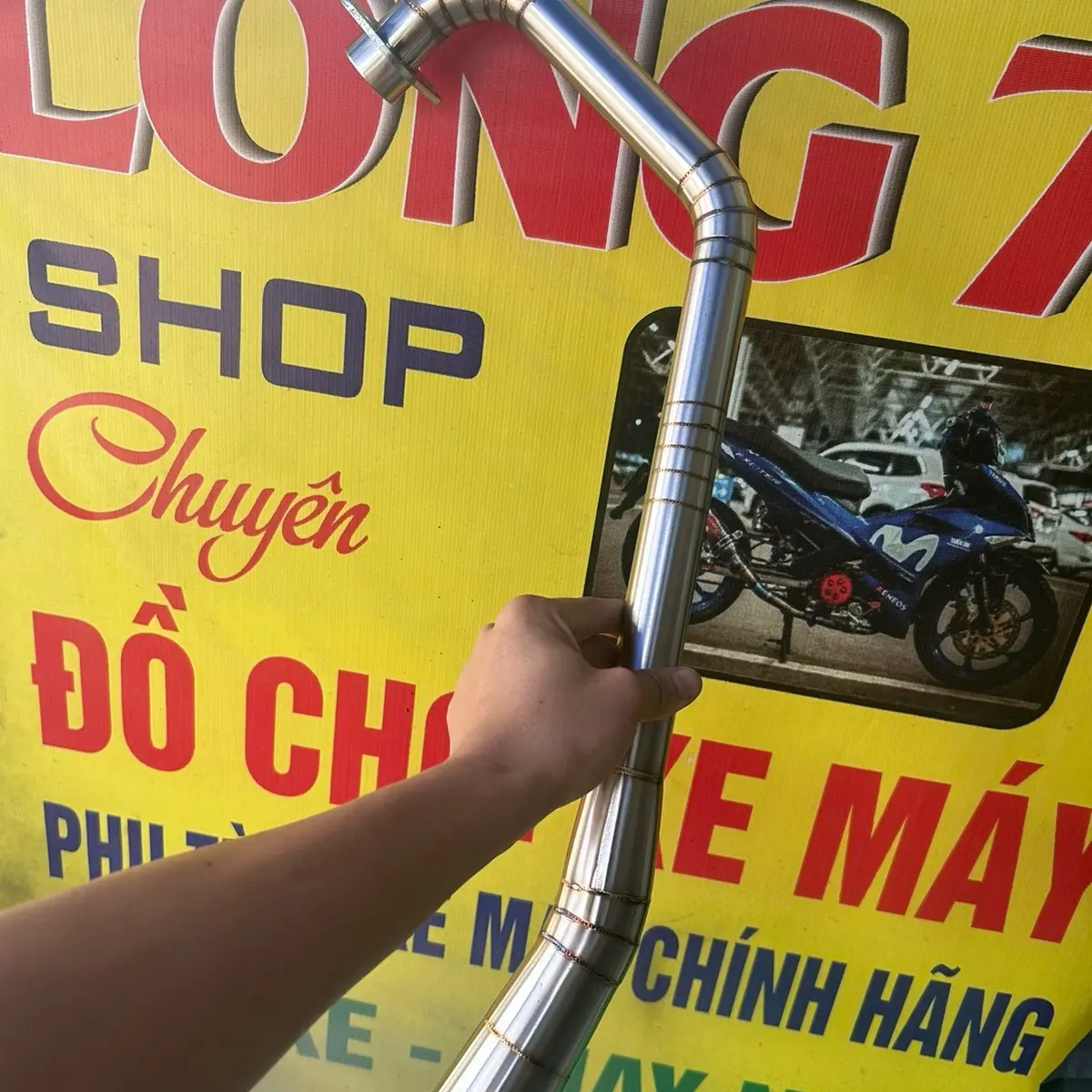 Cổ inox gắn bô zin ex 150 155