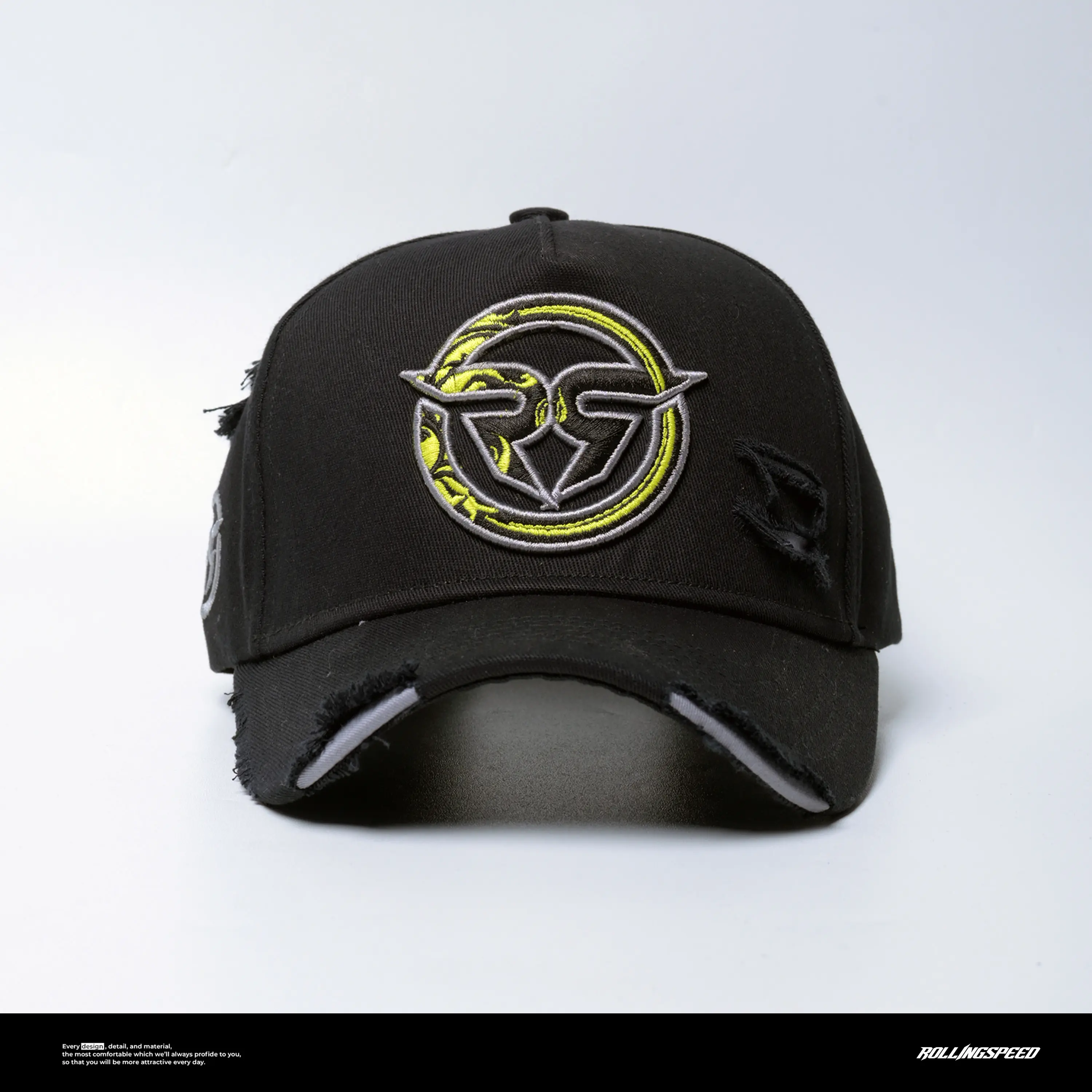Rollingsspeed - Trucker Circa Ripped Baseball Caps - Topi Hitam