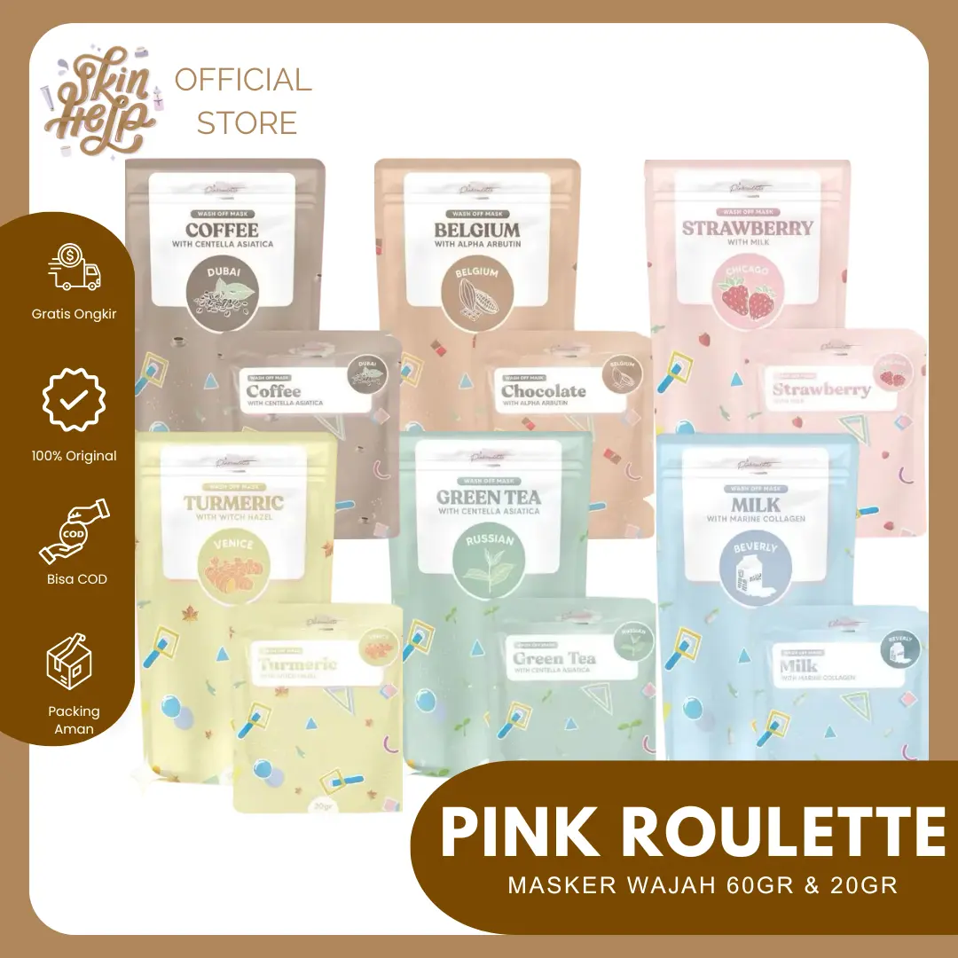 [READY STOCK!!] MASKER PINKROULETTE FULL SIZE 60gr / MINI SIZE 20gr ...