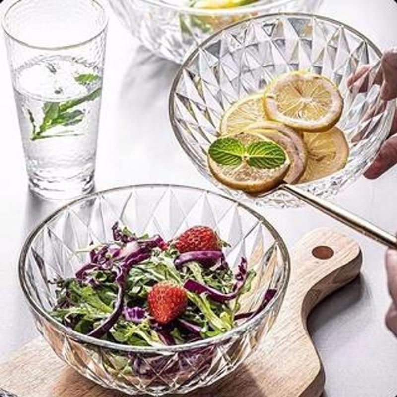 Bát tô thủy tinh cao cấp họa tiết kim cươnġ siêu đẹp 20cm là 1 cái 1