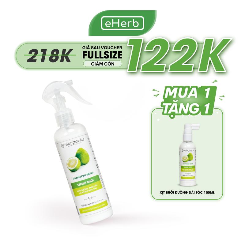 [MUA 1 TẶNG 1] Xịt Dưỡng Tóc Tinh Dầu Bưởi Hỗ Trợ Mọc Tóc Thiên Nhiên Lành Tính MILAGANICS - Serum Chăm Sóc Tóc Nam & Nữ Giảm Rụng Không Chứa Silicon Không Bết - Hair Mist Hair Lotion Dùng Được Cho Mẹ Bầu Women Mỹ Phẩm Dưỡng Tóc