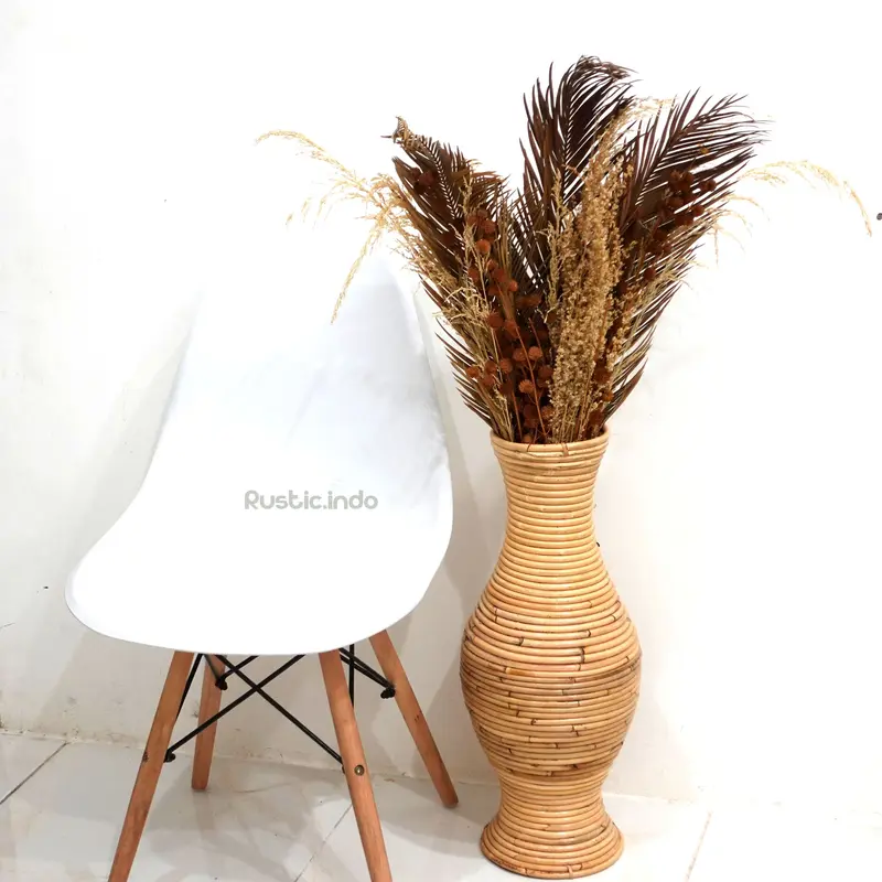 Paket Rangkai Bunga + Vas Guci 60cm 0