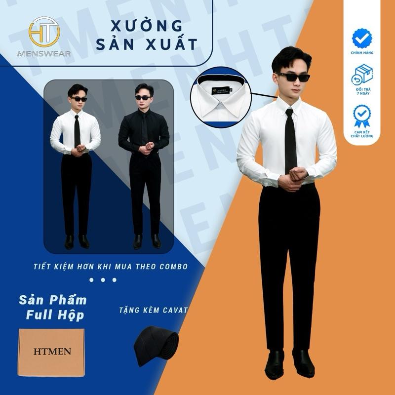Bộ Combo Áo sơ mi lụa chống ố - Quần âu cạp chun ẩn HTmen Menswear Jacket cho phái mạnh