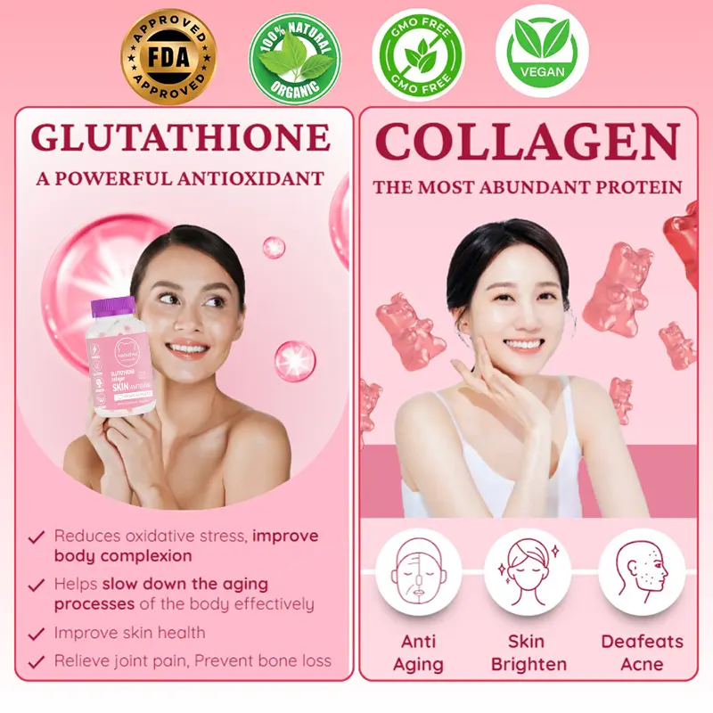 BUY 1 TAKE 2》 ( BIYODE ) nature made Glutathione Collagen Glow Gummies  Original Anti-Aging Whitening Skin Collagen Gummies Pampapayat ng body  Daily plus shape express