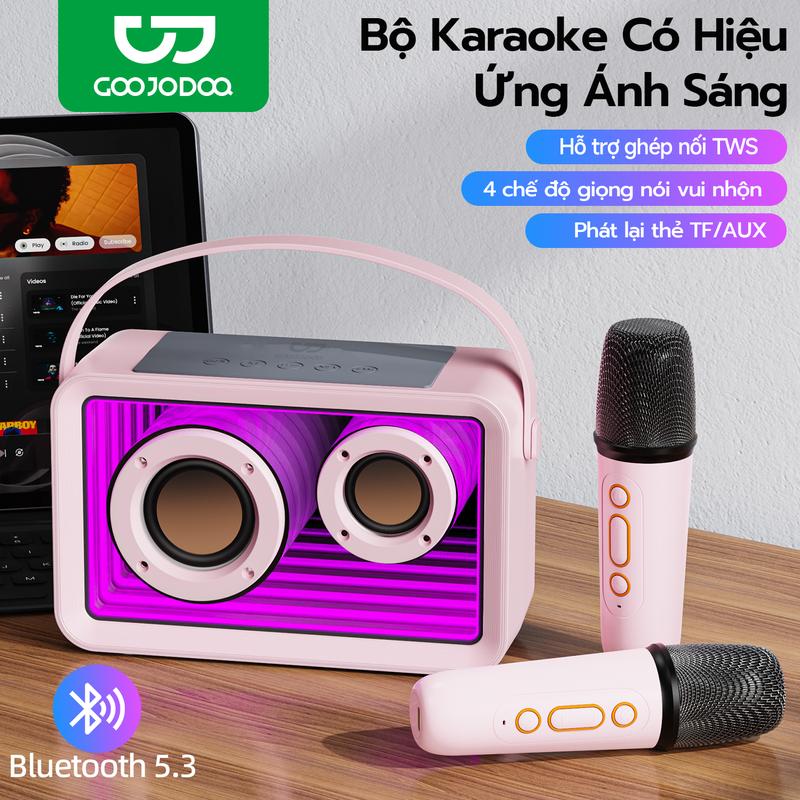 【GOOJODOQ&dauchinavlog Loa bluetooth mini karaoke kèm mic GOOJODOQ TWS Bluetooth 5.3 Hỗ trợ Thẻ TF ghép nối 4 chế độ giọng nói Bass cực mạnh Củ Loa Kem Nghe Nhạc