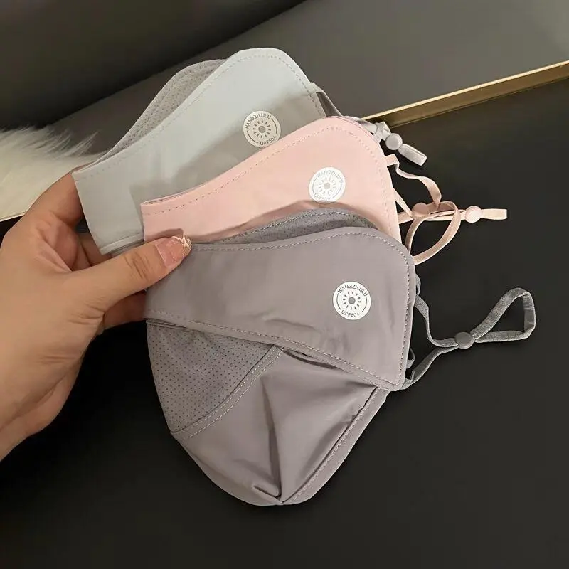Mặt Nạ Lụa Lạnh Dành Cho Nữ, Che Nắng Toàn Diện, Cảm Giác Ngầu Thoáng Khí, Bảo Vệ Cổ Góc Mắt, Mặt Nạ, Thích Hợp Cho Tủ Quần Áo Và Phụ Kiện
