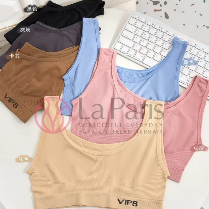 Miniset Bra Rajut Polos Tanpa Busa Miniset Rajut Sport Bra Spandex Halus Lembut Adem Miniset Impor La Paris S017 S018 526 529 1