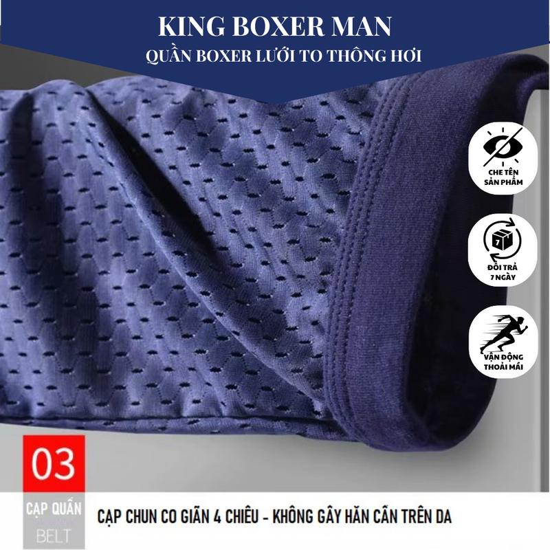 Product Introduction of QUẦN Boxer Sịp Đùi Lưới To Thông Hơi Cao Cấp Co Giãn 4 Chiều Thông Hơi Thoáng Khí [408] 4