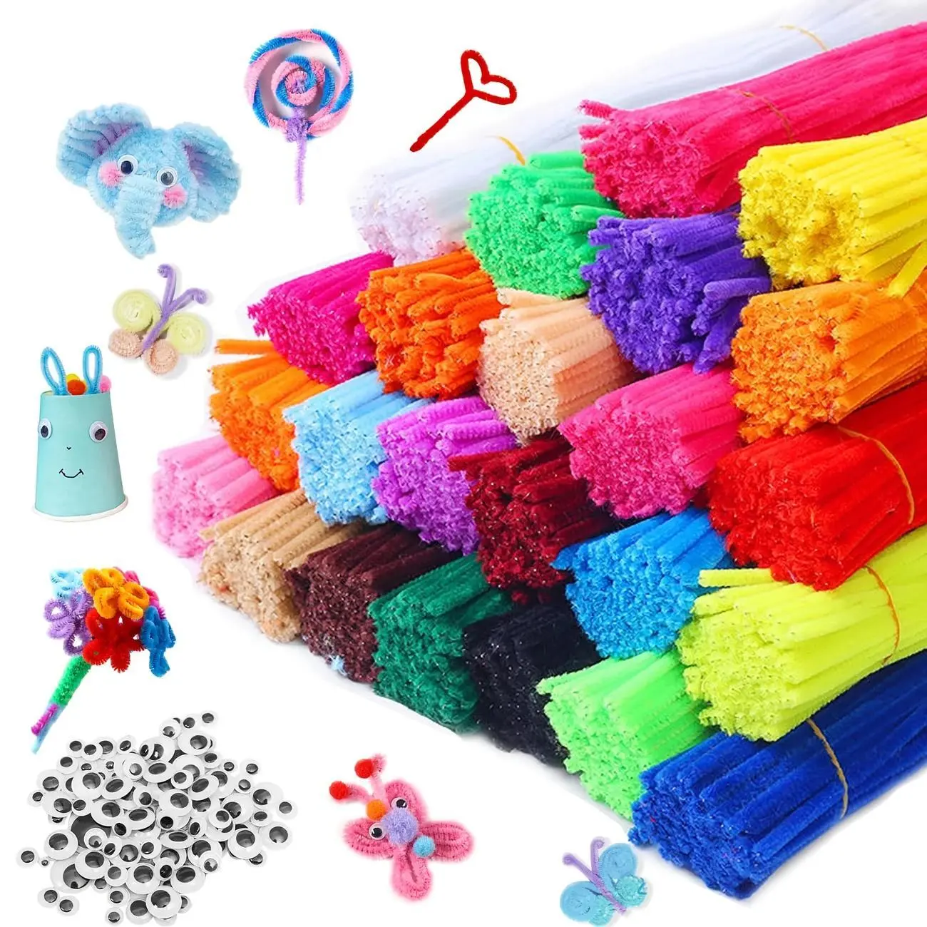 [100Pc] Kawat Bulu PREMIUM Mercy Warna 30Cm Pastel Pelangi Kertas Bunga Kawat Bulu Mainan Anak Craft Diy Kerajinan Tangan Pipe Cleaner