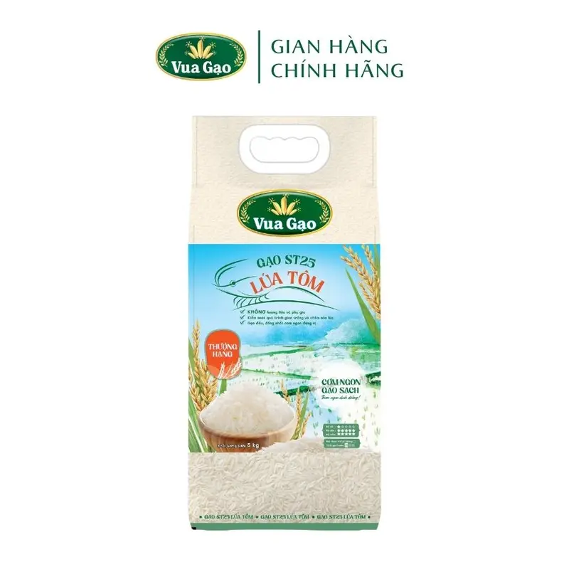 Gạo ST25 Lúa Tôm Vua Gạo Túi 5kg -  Chính Hãng Vua Gạo - Túi 5kg 5