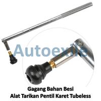 Gambar Alat Pemasang / Tarikan Pentil / Bantu Pasang Karet Tubeless Motor Mobil ke Velg Bahan Besi Panjang - Silver dari Autoexile Kota Medan 1 Tokopedia