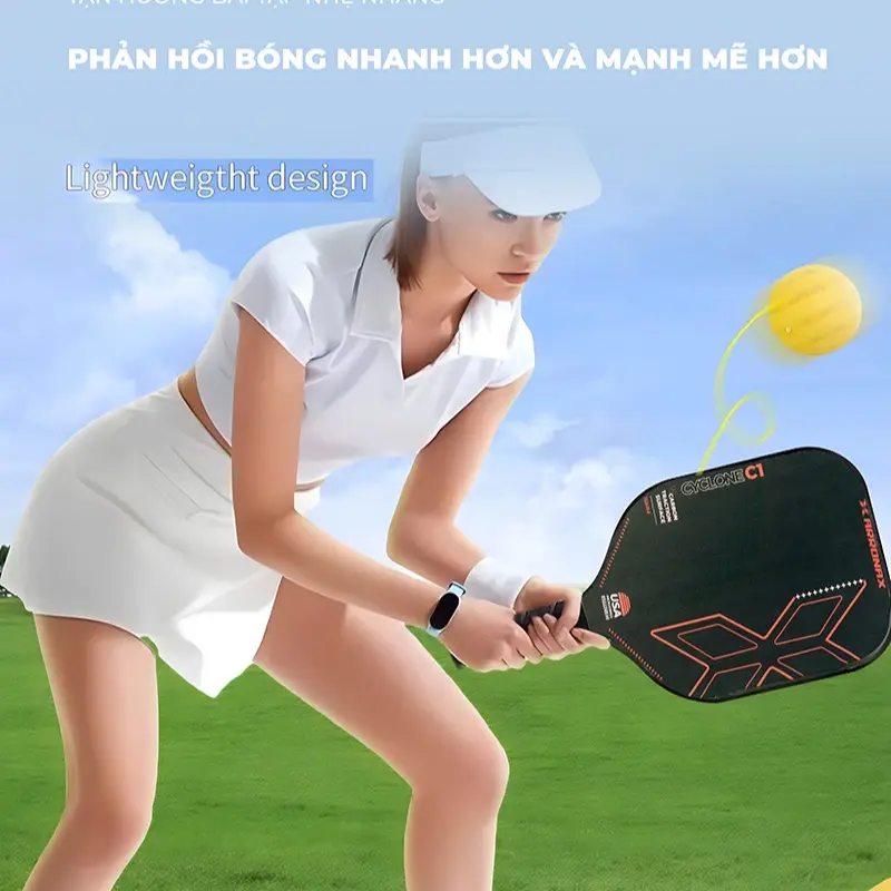 Vợt Pickleball viền đen đỏ siêu nhẹ - Super Quality PK01.8 6