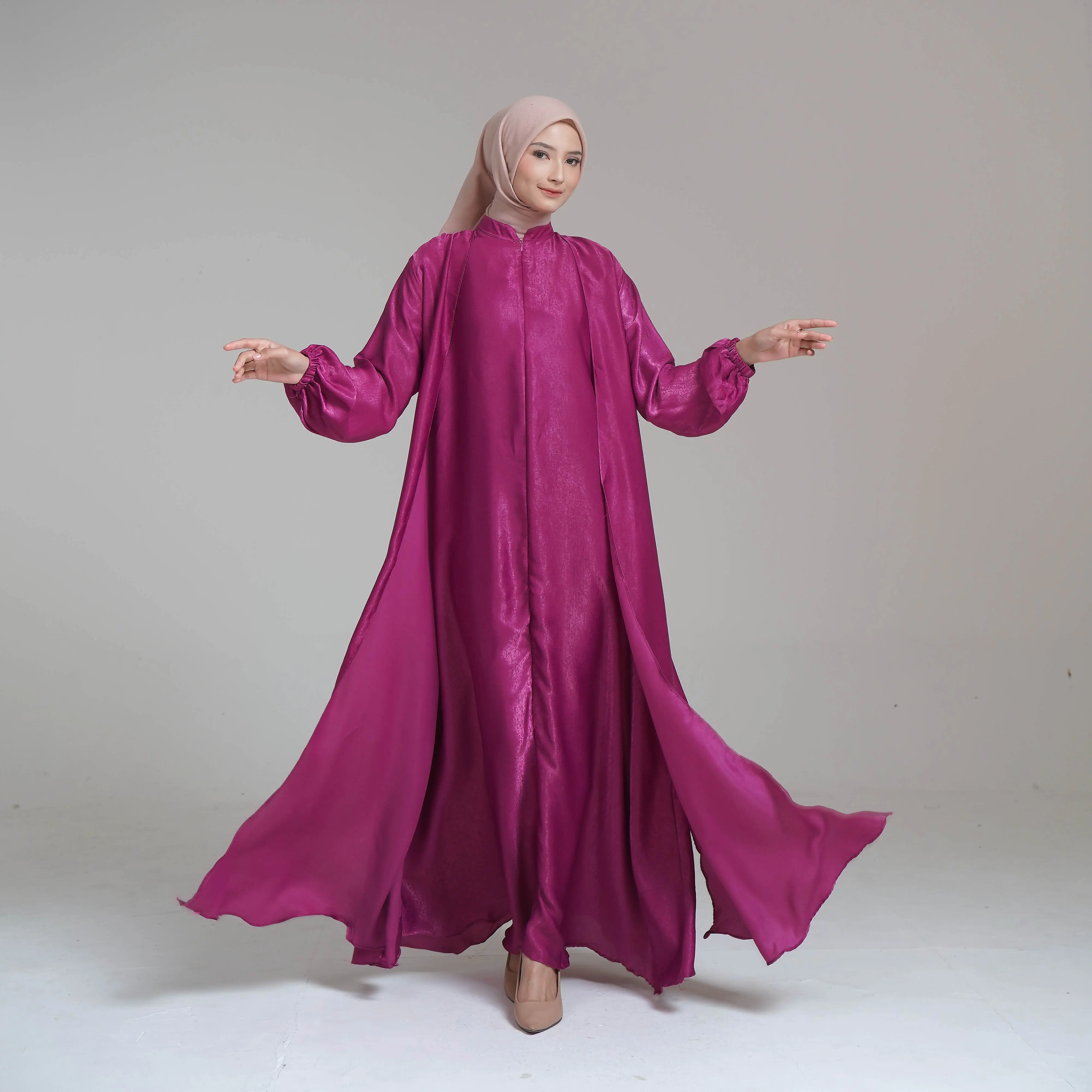 Candy Outfitku - Verrani Dress Shimmer Santorini Gamis Abaya Free Belt