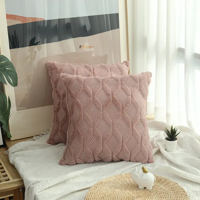 Vỏ Gối Kê Nhung Kim Cương, Màu Trơn Vỏ Đệm, Trang Trí Ghế Sofa, Bữa Tiệc Tại Nhà, Vỏ Gối Vuông Mềm, Có Kích Thước 40 / 45 / 50Cm 8