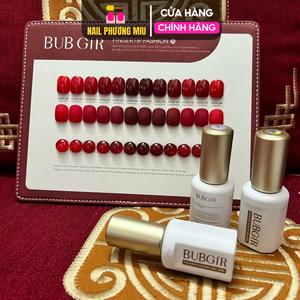 Set Sơn Gel Đỏ Mận BUB GIR Chính Hãng Số 25 Đặc Biệt 15ml Siêu Đậm Mướt, Dễ Kéo, Cần Dùng Đèn Hơ Nhanh Khô, Sơn Móng Làm Nail Đỏ Đô, Đỏ Mận, Sơn Đỏ Cherry Siêu Xinh Không Ánh Tím - Tết