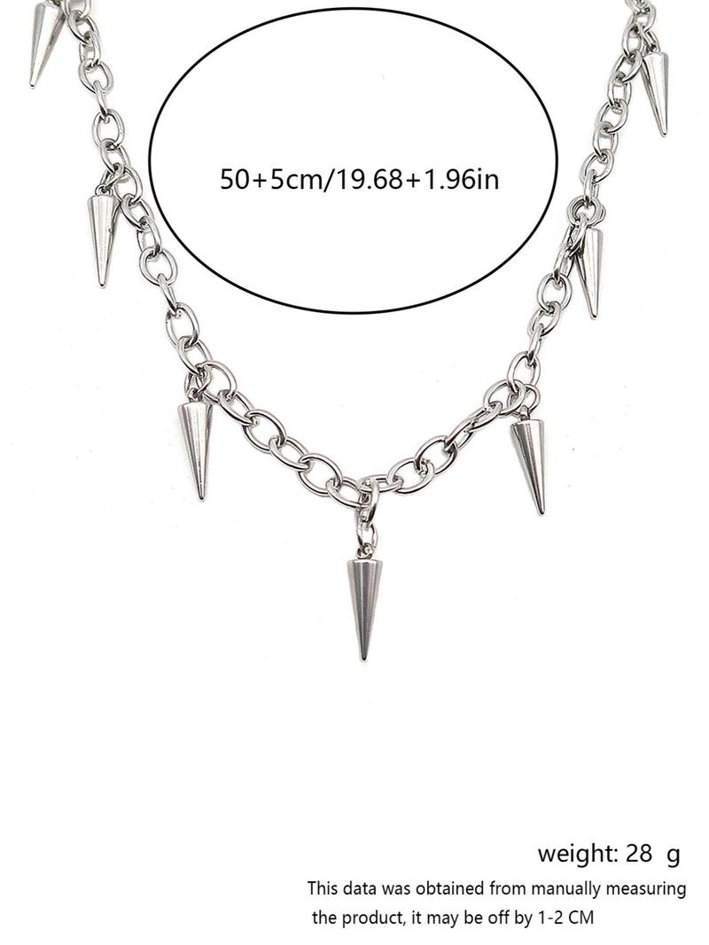 Product Introduction of Punk Style Creative Geometric Design Pendant Necklace, Stainless Steel Pendant Necklace, Fashion Jewelry Accessories for Men As Gift 4