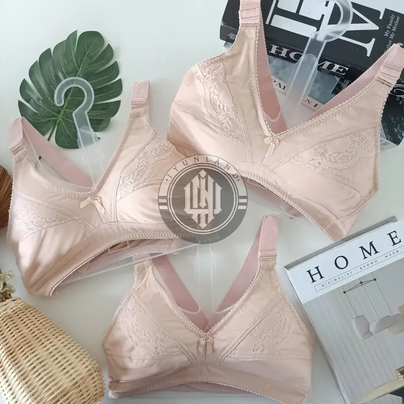 BH LOKAL MOTIF RENDA 3 PCS BH TANPA BUSA TANPA KAWAT CUP SEDANG KAIT 2 4