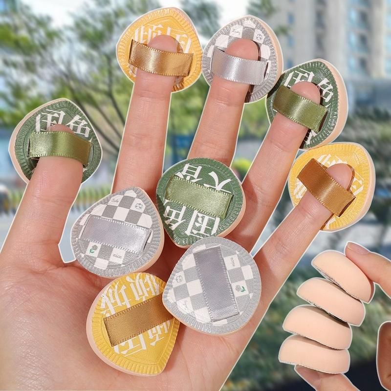 Product Introduction of 1/10PCS Soft Professional Finger Mini Puff Skin-friendly Wet Dry Use Finger Puff Set PU Marshmallow Cosmetic Cushion Puff Concealer Foundation 13