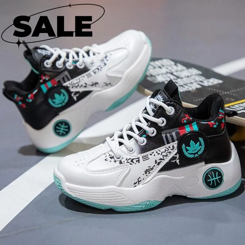 Hot Sale kids shoes rubber high top basketball shoes for boy fashion sneaker teens casual shoes