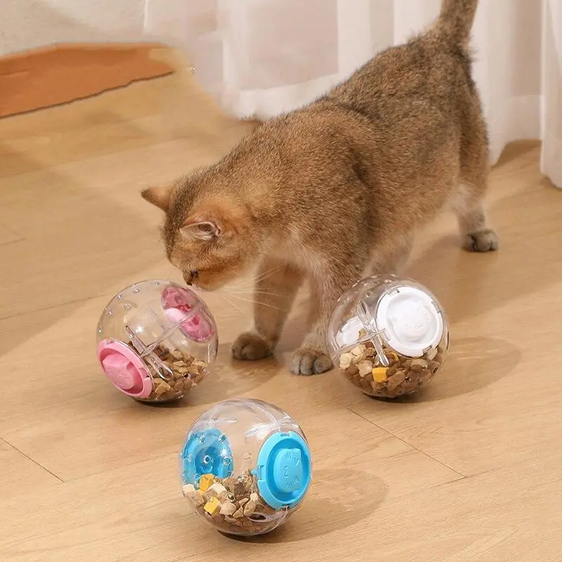 Pet Interactive Cat Toys Leakage Food Balls Anti Choke Slow Feeder Treat Dispenser Iq Training Educational Toy automatic  cat