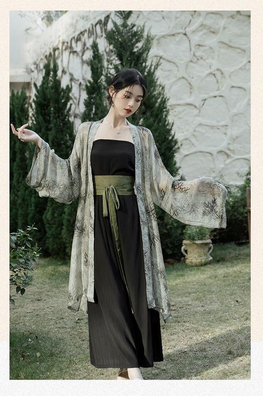 Product Introduction of New Chinese Style Han Chinese Clothing Suits Placket Long Cardigan Pants Three-Piece Suit Daily Commute Leisure Comfortable 16
