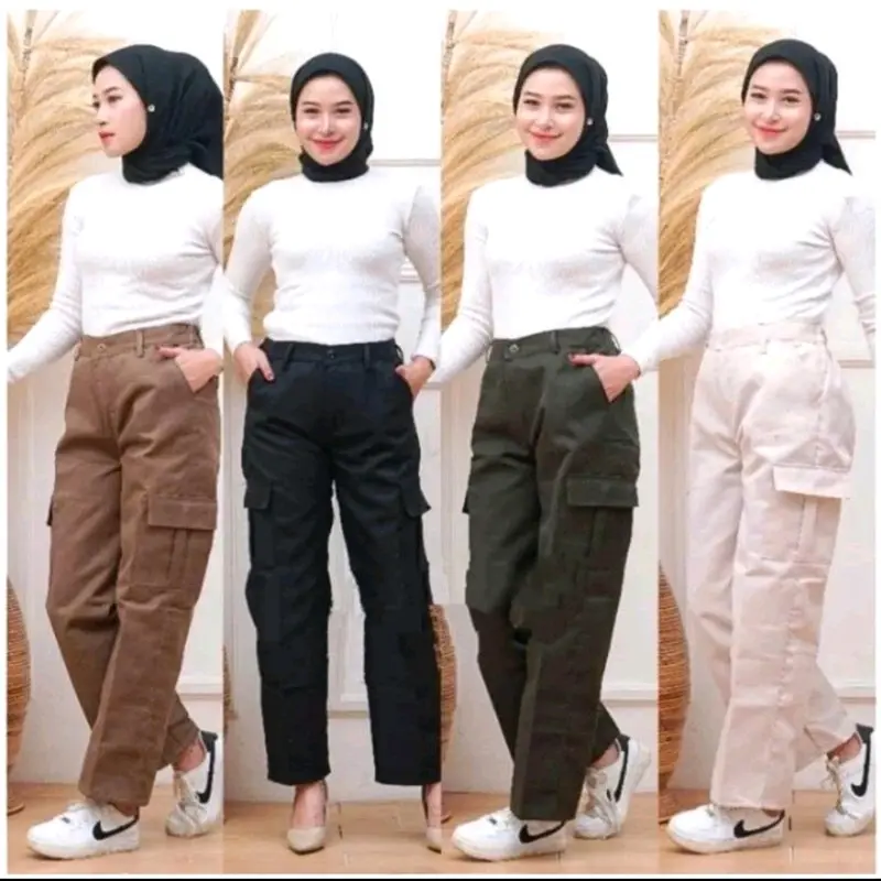 Celana Wanita Cargo Resleting Terbaru 0