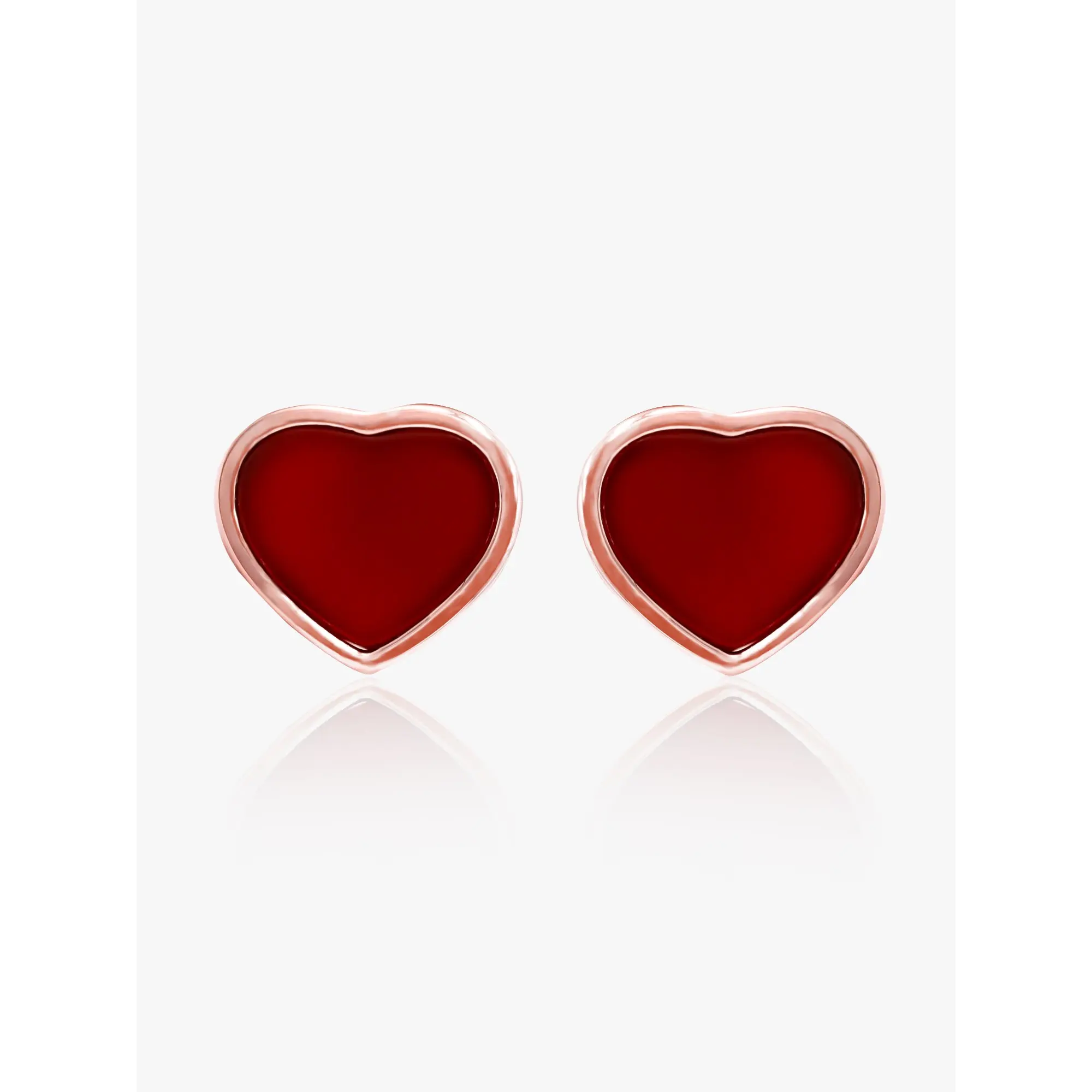 925 Rose Gold Red Heart Earring