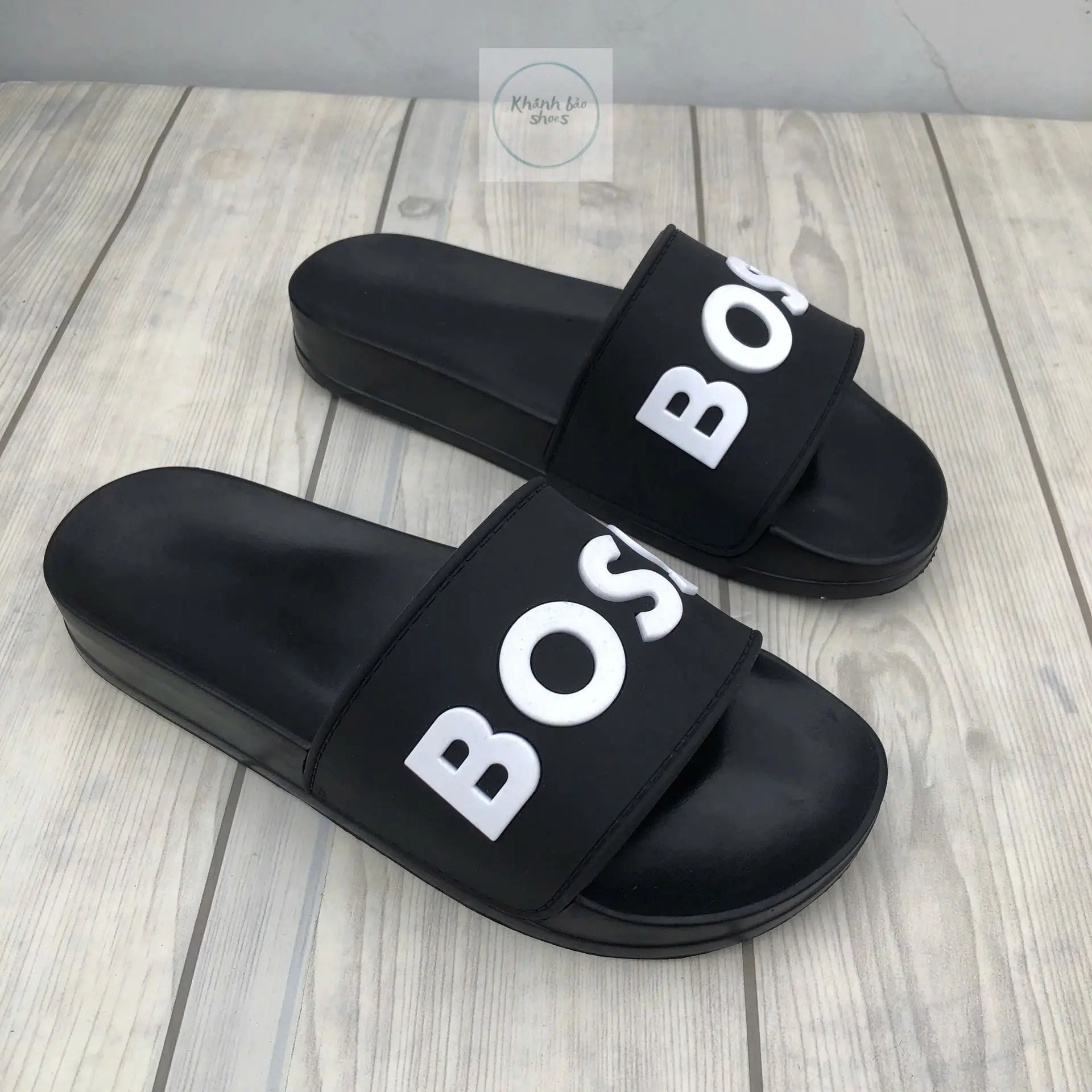 Dép Lê Bót ĐEN  Nam Nữ Size 35-42 Đế Đúc Nguyên Khối Quai Bằng Cao Su Non Dẻo - Đế Bằng Slipper DéP Quai Ngang