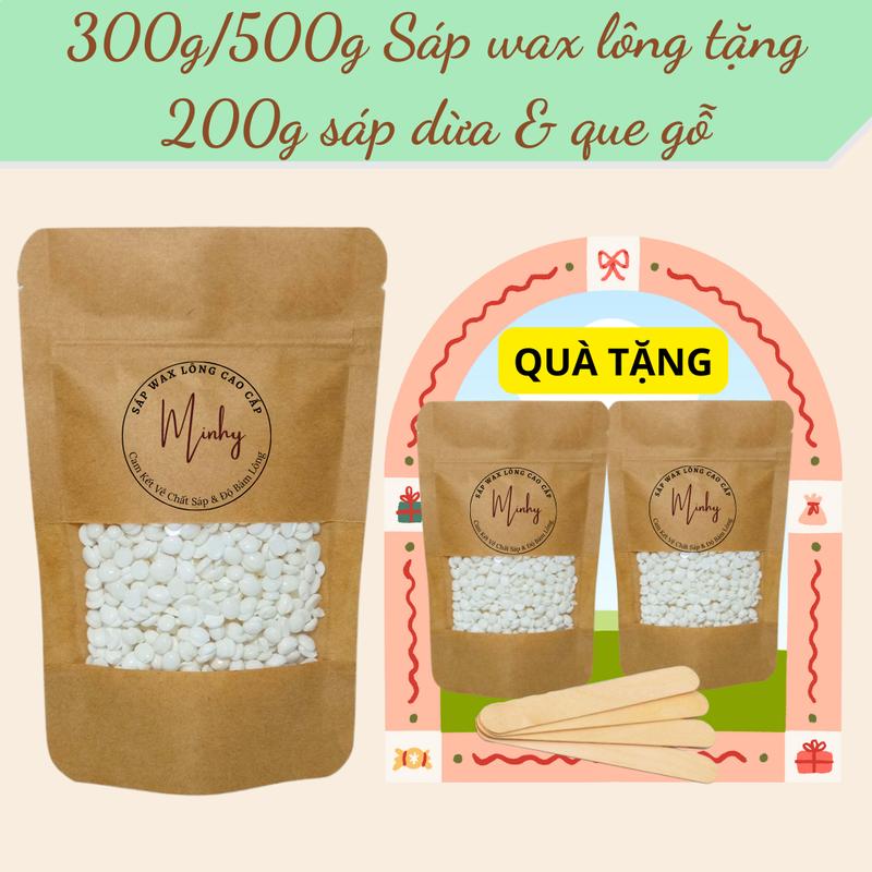 Túi 500g sáp wax lông TẶNG 200G sáp sữa dừa sáp wax nóng waxing tặng que lấy sáp