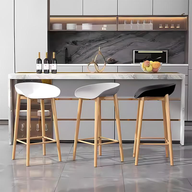 GHẾ QUẦY BAR ghế ban công ghế cao chân sắt giả gỗ lưng nhựa cao cấp Hiện Đại