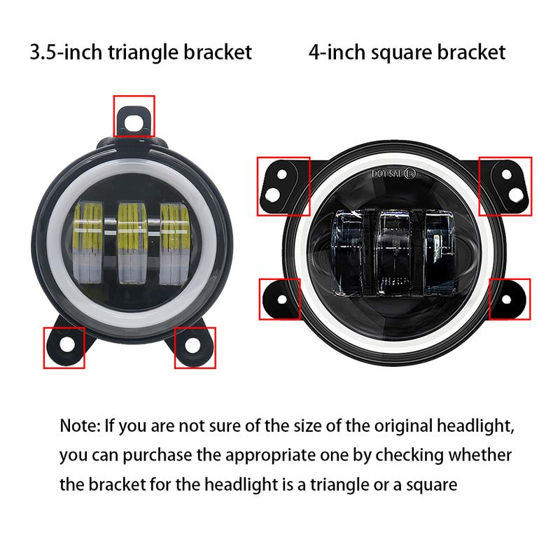 Product Introduction of 【High Quality】2pcs 4inch 3.5inch LED Fog Lights 60W Amber Yellow CREE Led Chip Driving Offroad Fog Light Drl Sport Light Car for Jeep Motorcycle Car 6