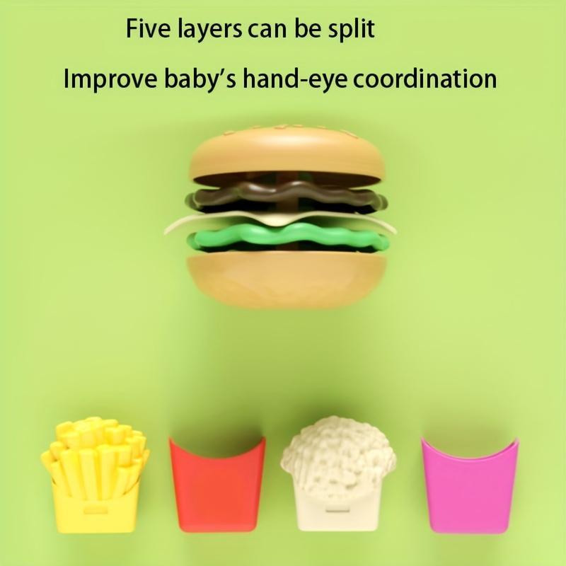 Simulated Plastic Fast Food Burgers Fries Toy for Kids, 1 Box Pretend Play Food Model Toys Kits for 4-12 Years Old Boys and Girls, Kids Stocking Filler 4