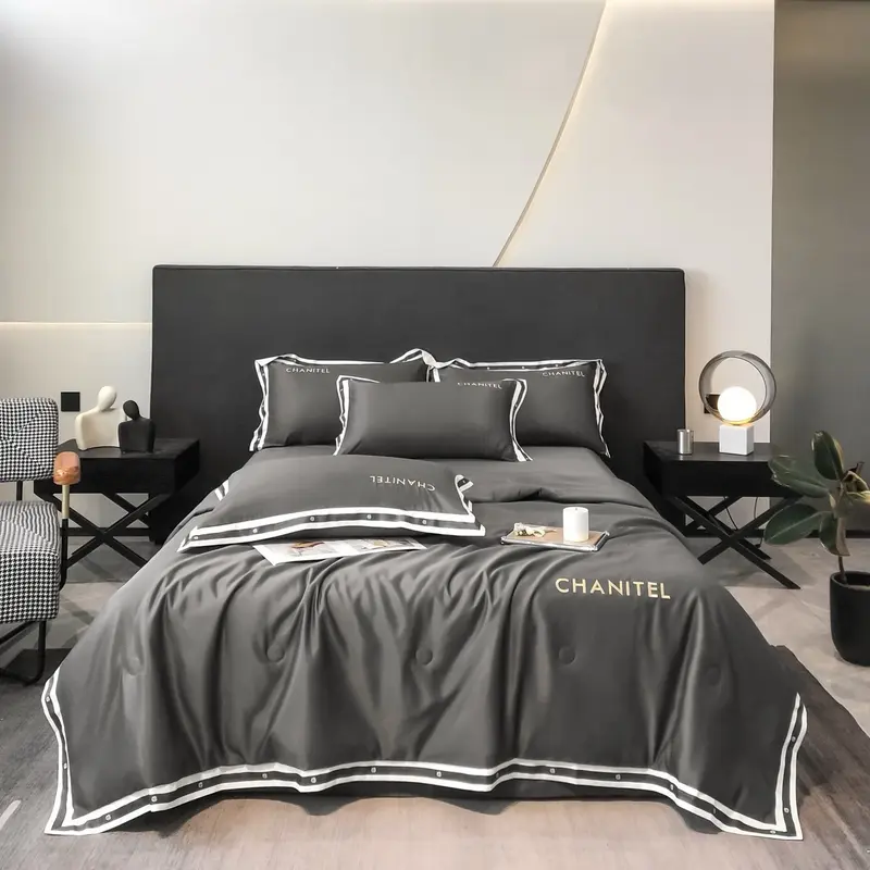 Bộ chăn ga gối phi lụa CL trần 4 món cao cấp 1